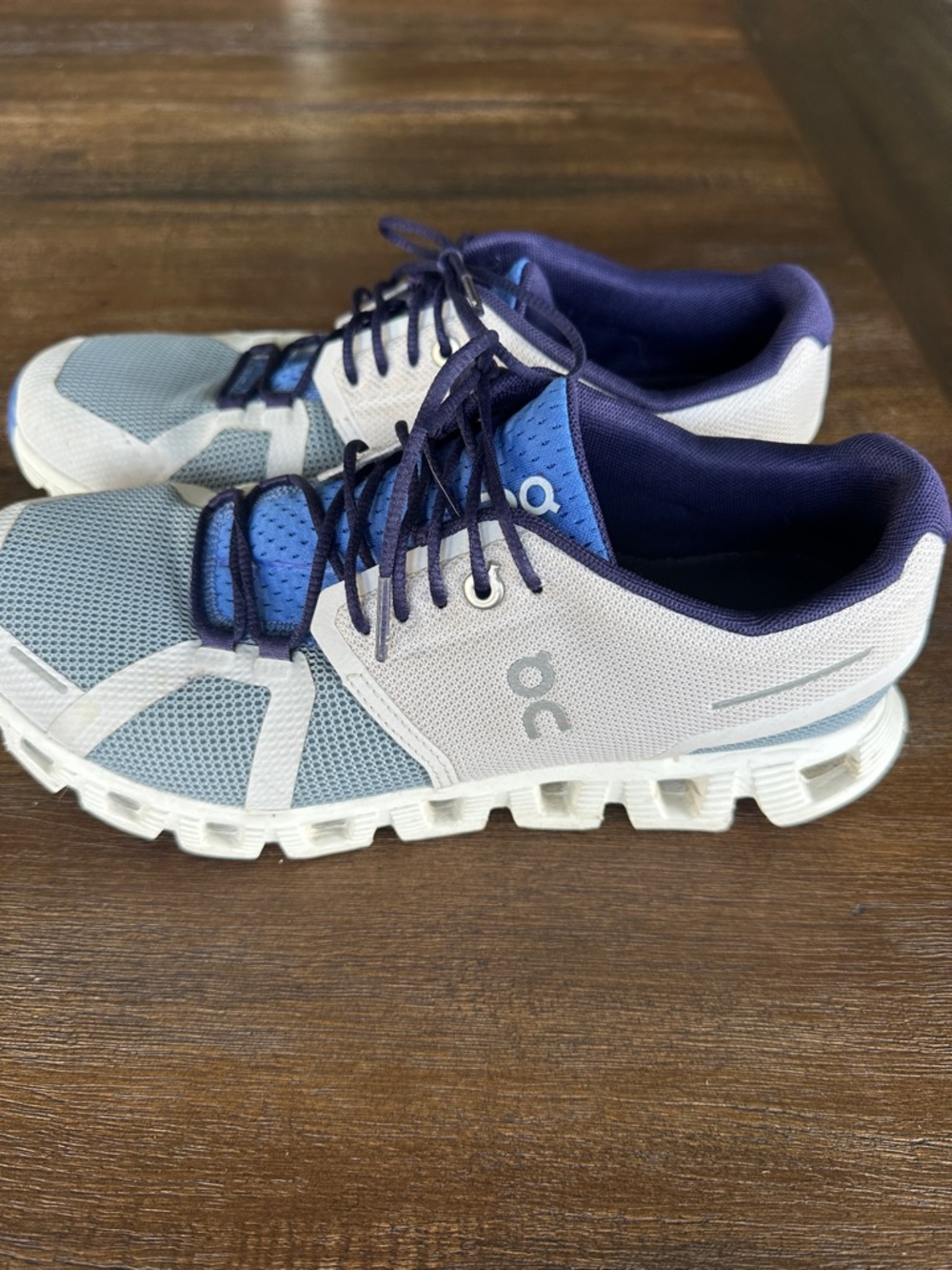 Blue and White On Cloud Running Shoes